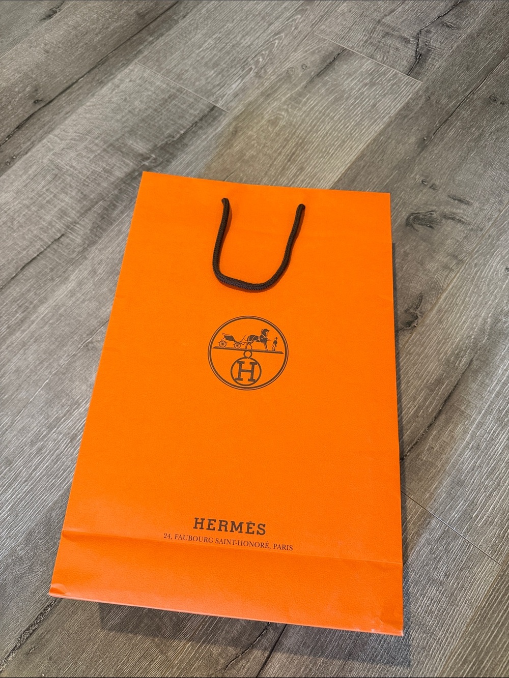 Hermès Large Orange Shopping Paper Bag 17” x 11” Authentic Packaging